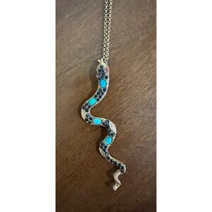 Pade Vavra Gemstone Serpent necklace Turquoise statement snake